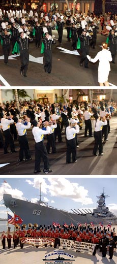 Waikiki Holiday Parade Marching Band Participants