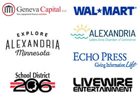 2018 Platinum Sponsors Alexandria Lakes Area Chamber of Commerce, Echo Press, Explore Alex, Geneva Capital LLC, Independent School District 206, Livewire Entertainment, Walmart