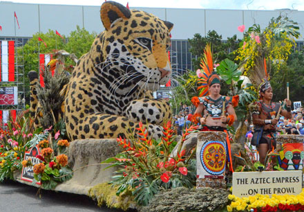 The Grand Floral Parade is the crown jewel of the Portland Rose Festival and draws about 400,000 spectators to the 4.2-mile route.