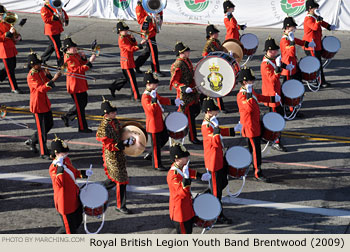 Royal British Legion Youth Band Brentwood, Essex, England Marching Band 2009 Rose Parade Photo