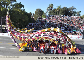 Rose Parade Float Photo - Donate Life Tournament of Roses Parade Float 2009