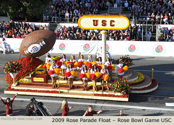 Rose Parade Float Photo - Rose Bowl Game USC Tournament of Roses Parade Float 2009