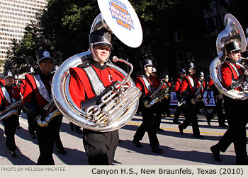 Canyon High School Band New Braunfels Texas 2010 Comerica Bank New Years Parade Picture