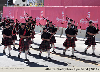 Alberta Firefighters Pipes and Drums 2011 Calgary Stampede Parade Photo