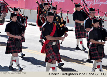 Alberta Firefighters Pipes and Drums 2011 Calgary Stampede Parade Photo