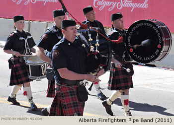 Alberta Firefighters Pipes and Drums 2011 Calgary Stampede Parade Photo