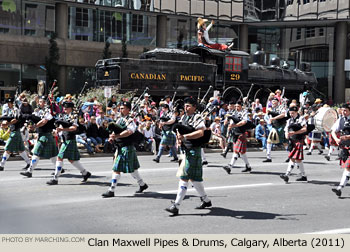 Clan Maxwell Pipes and Drums 2011 Calgary Stampede Parade Photo