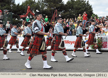 Clan Macleay Pipe Band 2011 Grand Floral Parade Photo