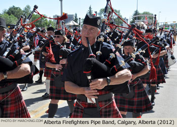 Alberta Firefighters Pipes and Drums 2012 Calgary Stampede Parade Photo