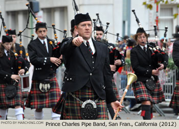 Prince Charles Pipe Band 2012 Oakland Holiday Parade Photo