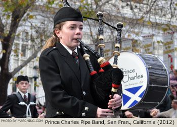 Prince Charles Pipe Band 2012 Oakland Holiday Parade Photo