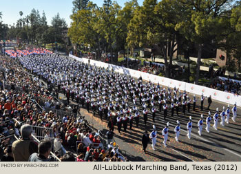 All-Lubbock Texas High School Marching Band 2012 Rose Parade