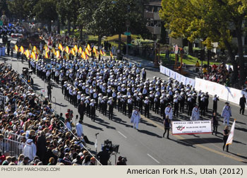 American Fork Utah High School Marching Band 2012 Rose Parade