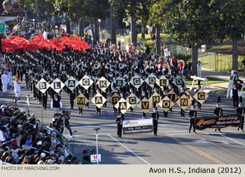 Avon Indiana High School Marching Band 2012 Rose Parade