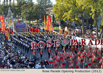 2012 Rose Parade Opening Production with Riverside City College Marching Band