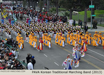 PAVA Korean Traditional Marching Band Los Angeles California 2013 Rose Parade