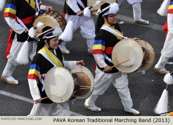 PAVA Korean Traditional Marching Band Los Angeles California 2013 Rose Parade