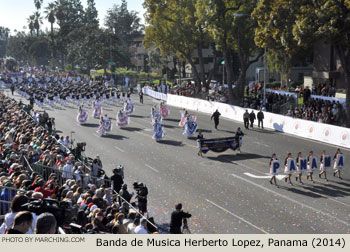 Banda de Musica Herberto Lopez Colegio Jose Daniel Crespo, Herrera, Panama, 2014 Rose Parade