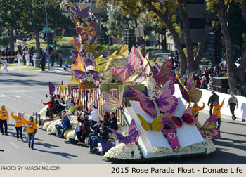 Donate Life 2015 Rose Parade Float Picture