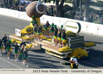 University of Oregon Rose Bowl Game Float 2015 Rose Parade Float Picture