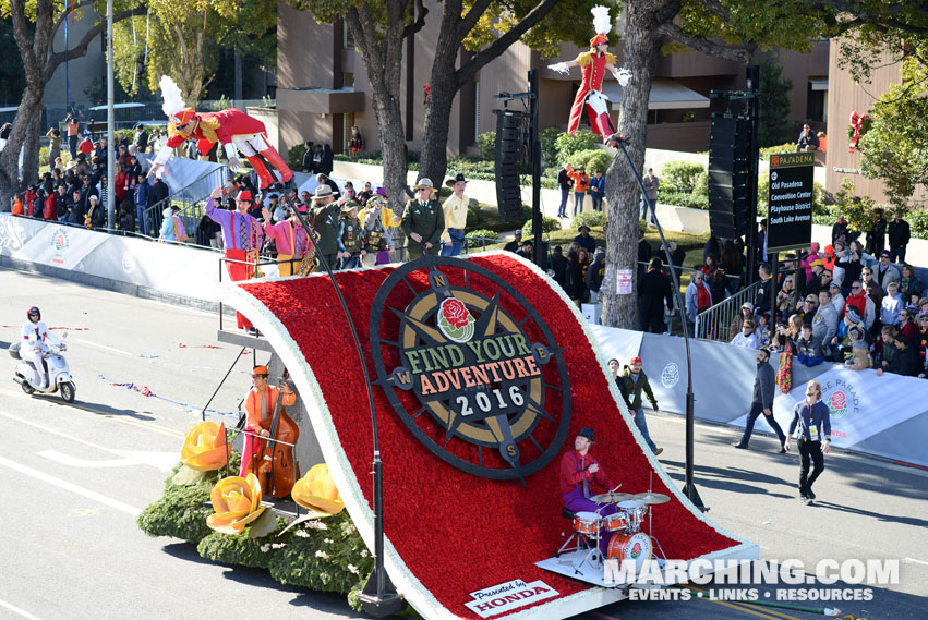 Theme Banner - Featured in opening and closing productions - 2016 Rose Parade Float Picture