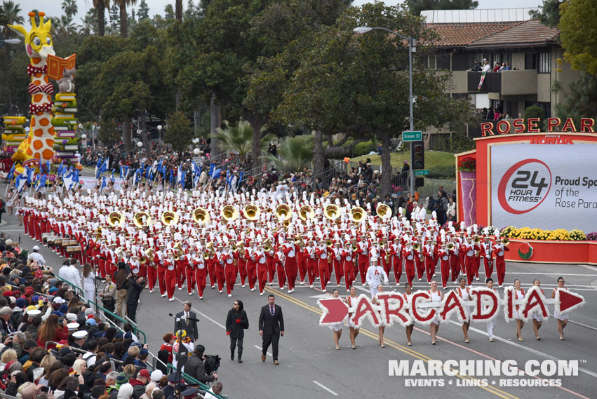 Arcadia High School Apache Marching Band and Color Guard, Arcadia, California - 2017 Rose Parade Photo