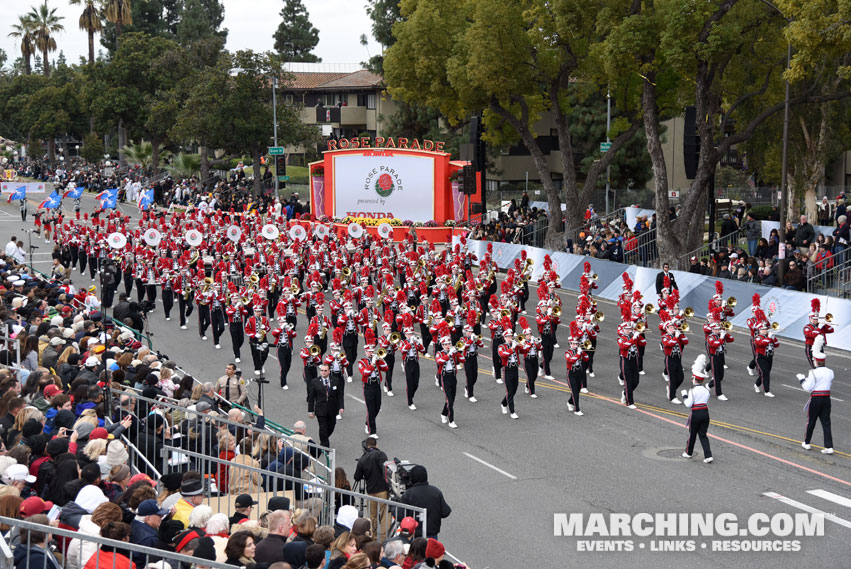 Pulaski High School Red Raider Marching Band, Pulaski, Wisconsin - 2017 Rose Parade Photo