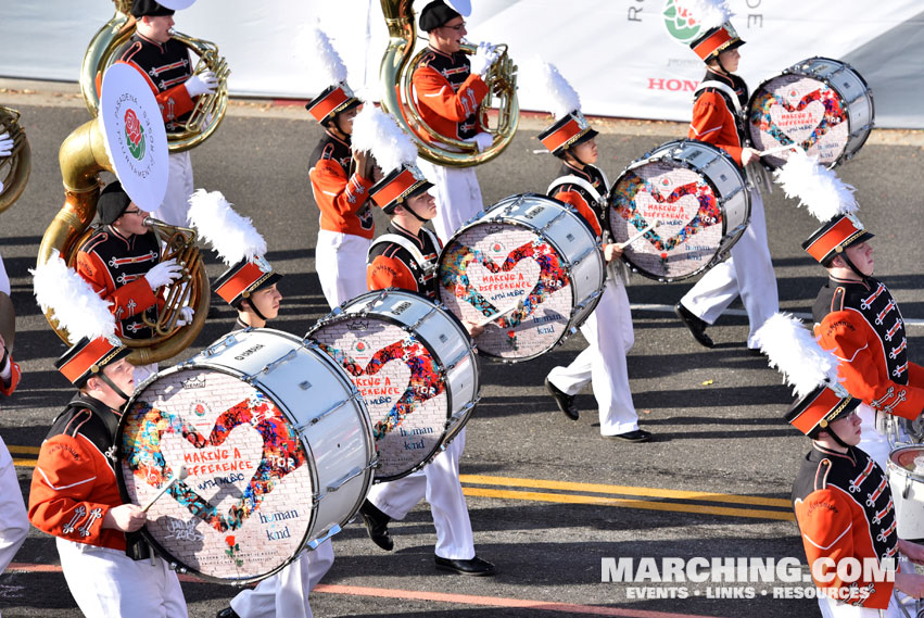 Pennsbury High School Long Orange Line Marching Band, Fairless Hills, Pennsylvania - 2018 Rose Parade Photo